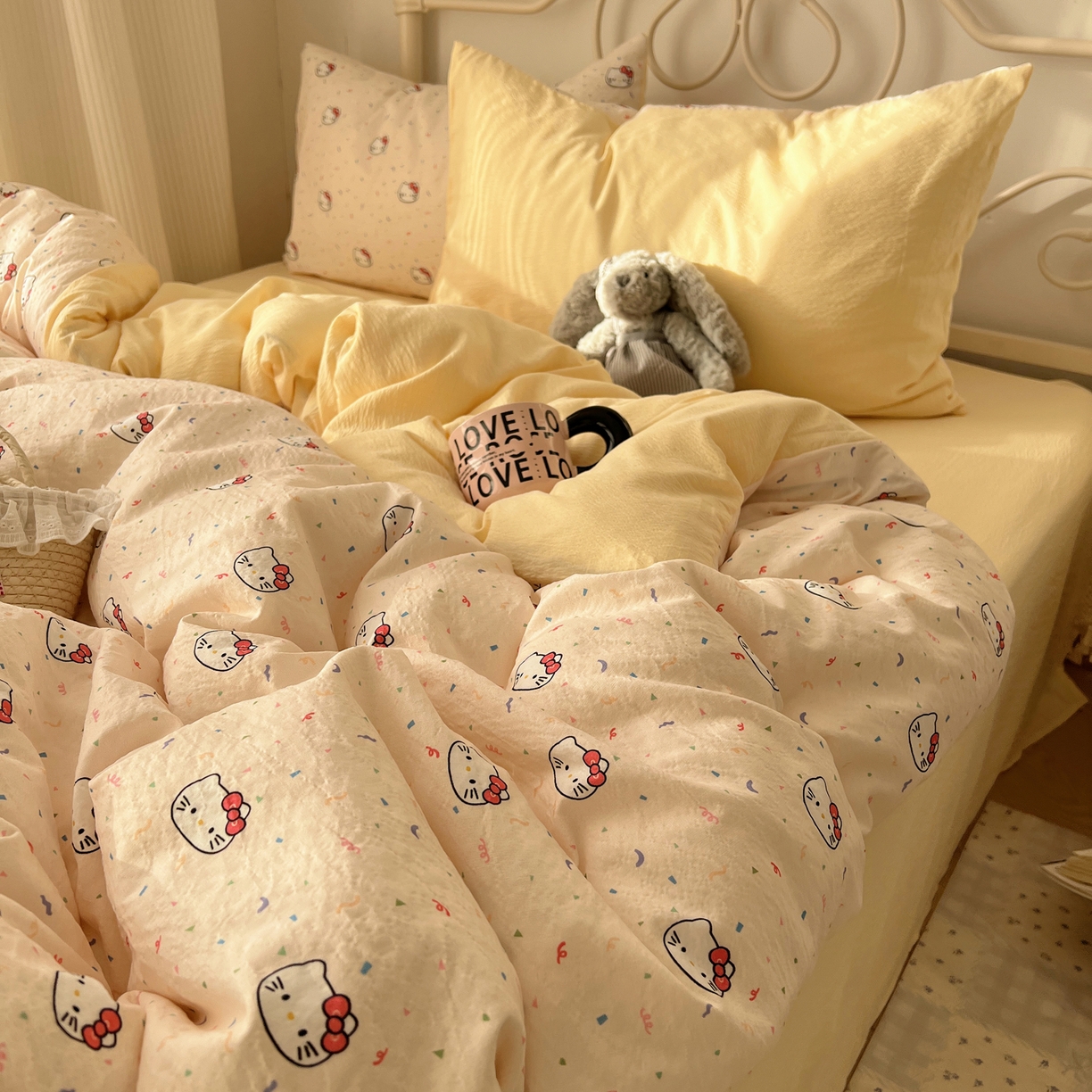 91家纺网 家纺一手货源 找家纺 （总）繁花家居 2026新款木棉双层纱四件套