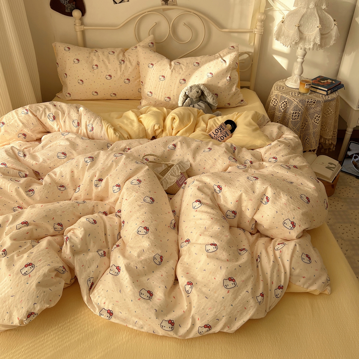 91家纺网 家纺一手货源 找家纺 （总）繁花家居 2026新款木棉双层纱四件套