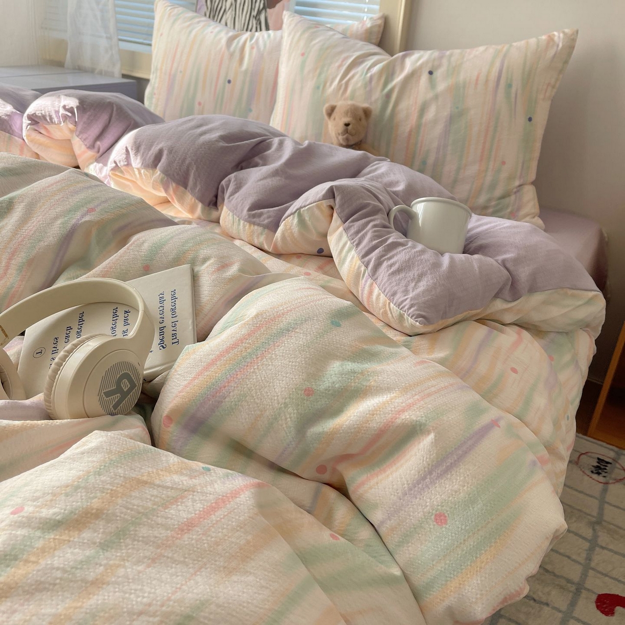 91家纺网 家纺一手货源 找家纺 （总）繁花家居 2026新款木棉双层纱四件套