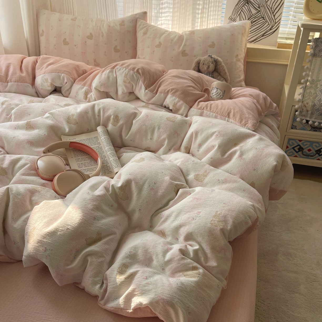 91家纺网 家纺一手货源 找家纺 （总）繁花家居 2026新款木棉双层纱四件套