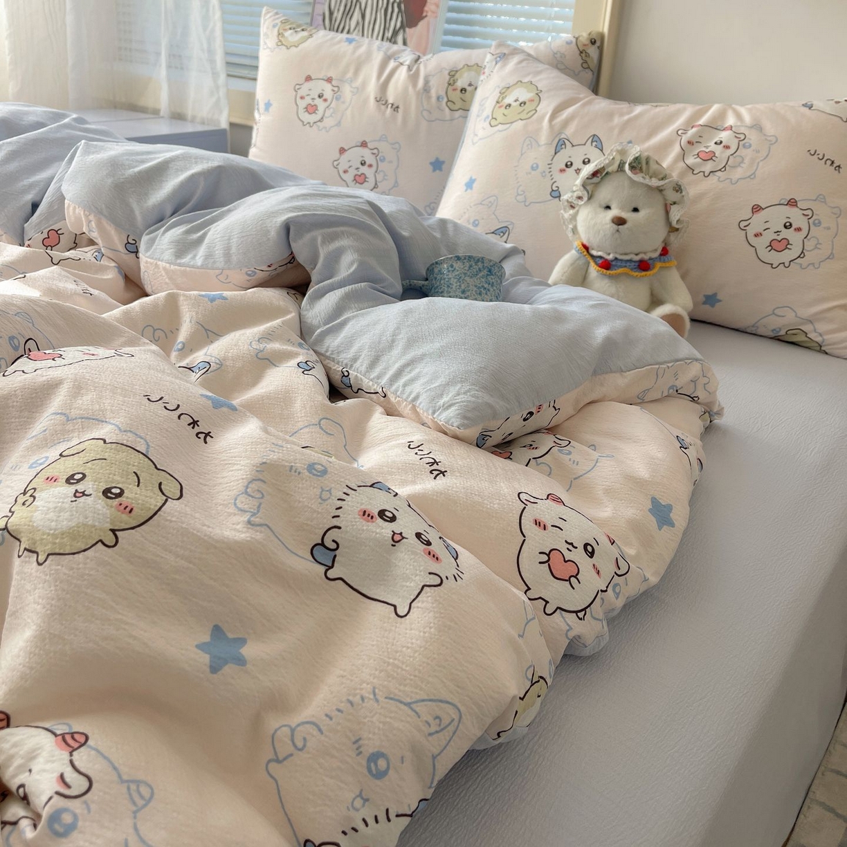 91家纺网 家纺一手货源 找家纺 （总）繁花家居 2026新款木棉双层纱四件套