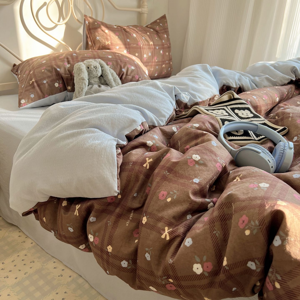 91家纺网 家纺一手货源 找家纺 （总）繁花家居 2026新款木棉双层纱四件套