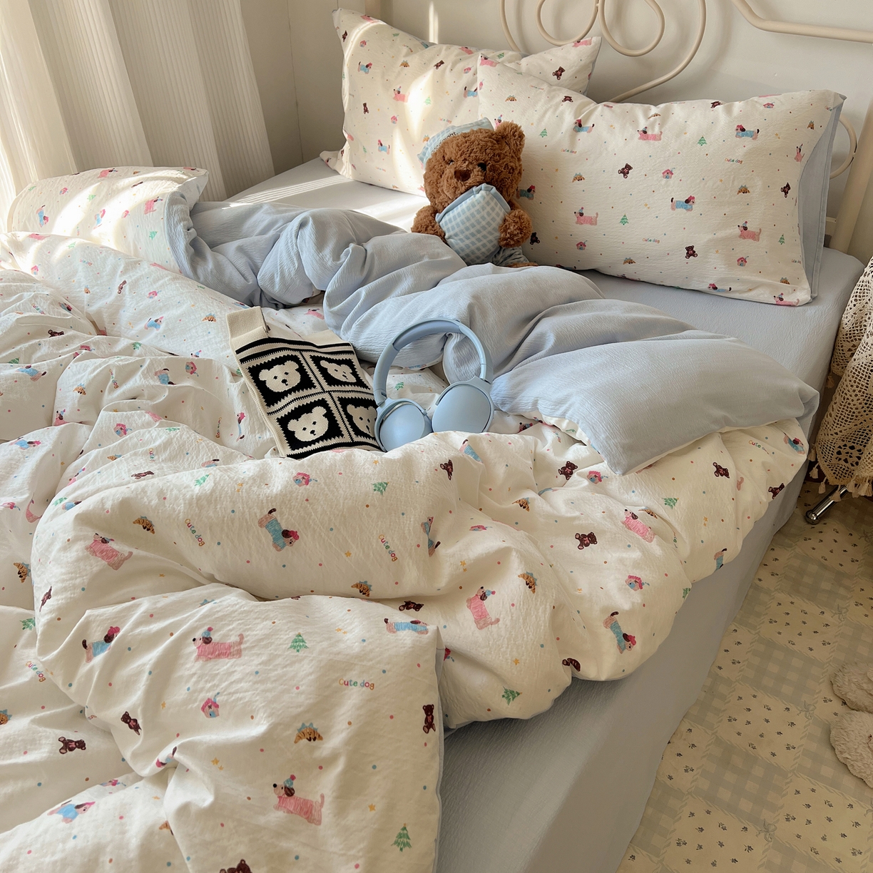 91家纺网 家纺一手货源 找家纺 （总）繁花家居 2026新款木棉双层纱四件套