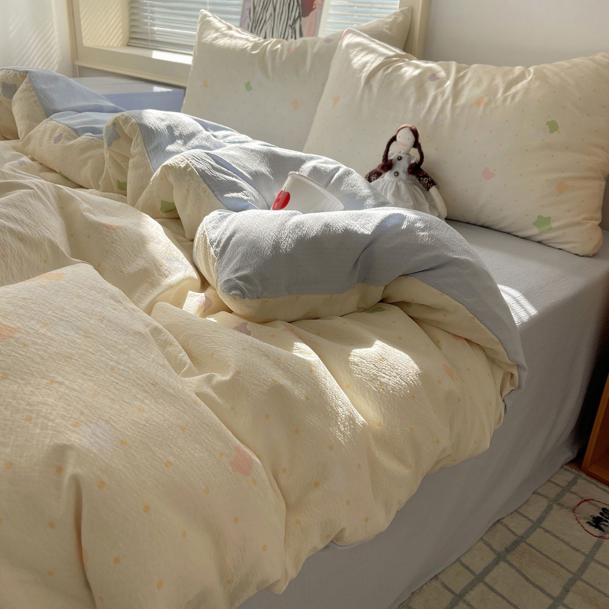 91家纺网 家纺一手货源 找家纺 （总）繁花家居 2026新款木棉双层纱四件套