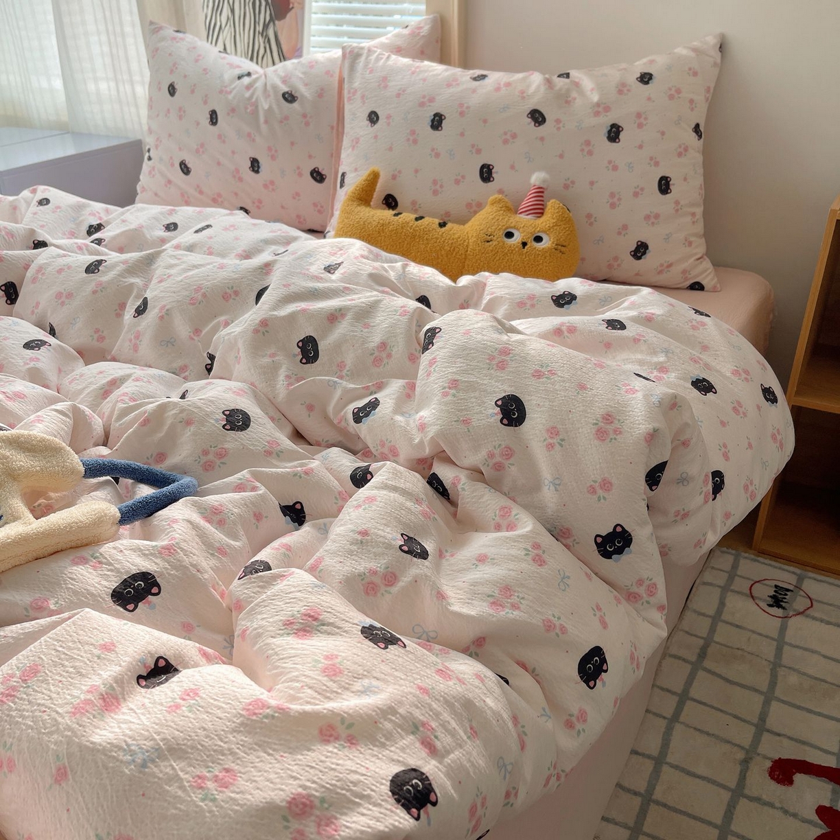 91家纺网 家纺一手货源 找家纺 （总）繁花家居 2026新款木棉双层纱四件套