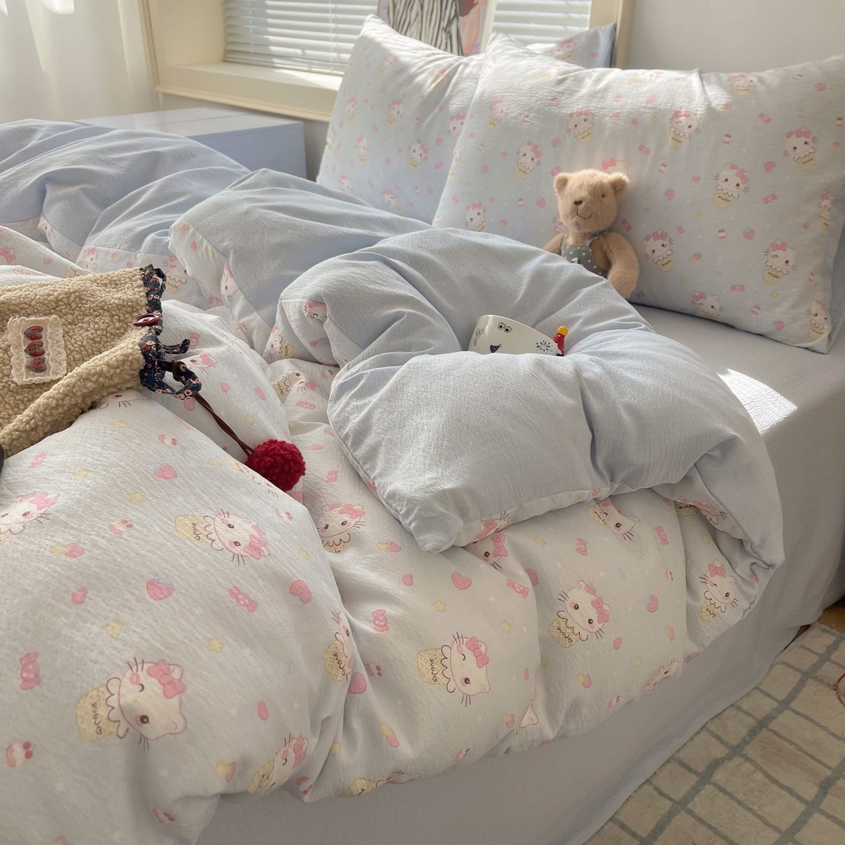 91家纺网 家纺一手货源 找家纺 （总）繁花家居 2026新款木棉双层纱四件套