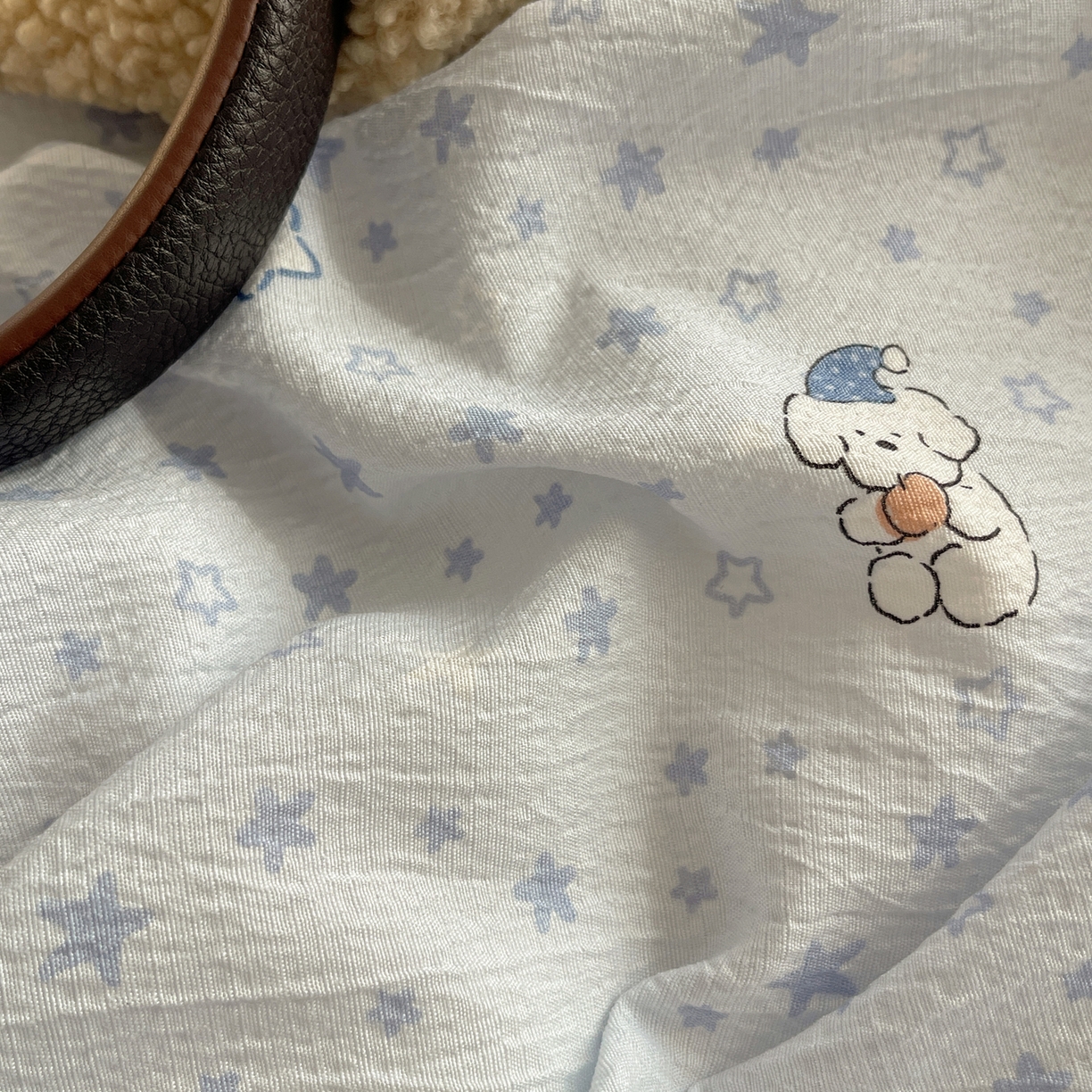 91家纺网 家纺一手货源 找家纺 繁花家居 2026新款木棉双层纱四件套 犬星浮梦