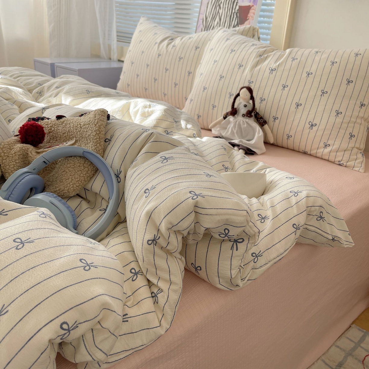 91家纺网 家纺一手货源 找家纺 繁花家居 2026新款木棉双层纱四件套 竖琴结语