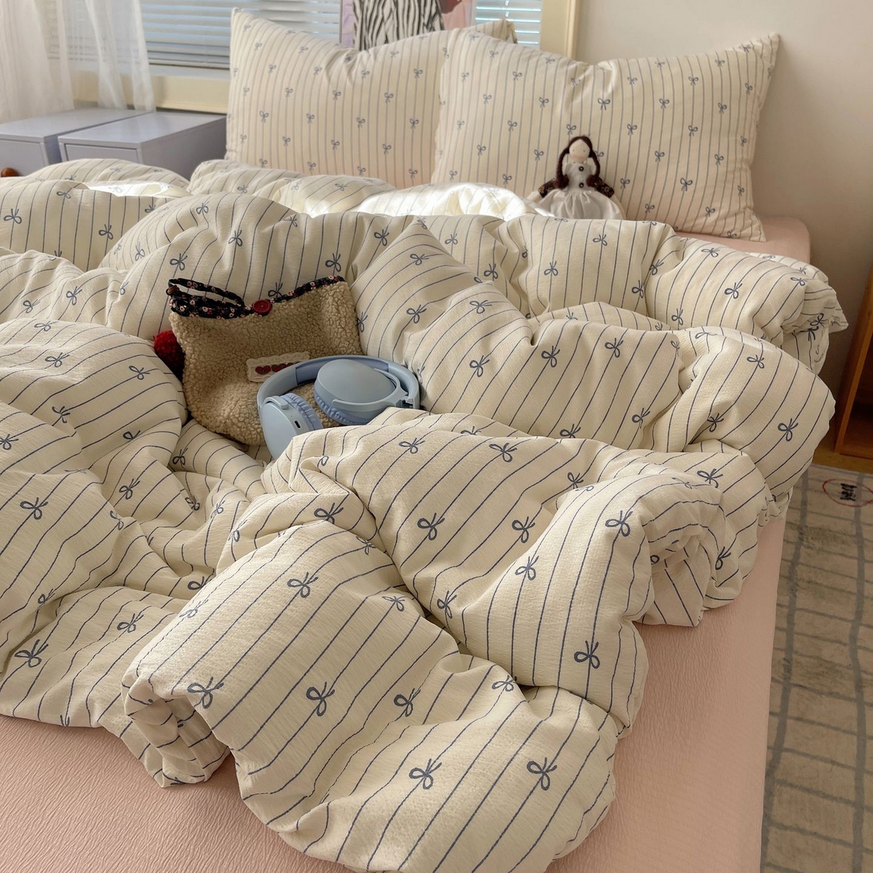 91家纺网 家纺一手货源 找家纺 繁花家居 2026新款木棉双层纱四件套 竖琴结语