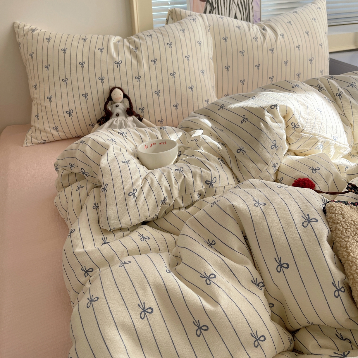 91家纺网 家纺一手货源 找家纺 繁花家居 2026新款木棉双层纱四件套 竖琴结语