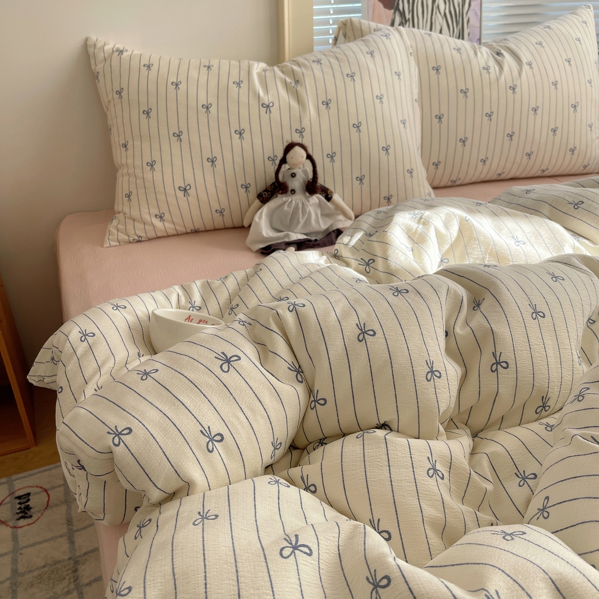 91家纺网 家纺一手货源 找家纺 繁花家居 2026新款木棉双层纱四件套 竖琴结语