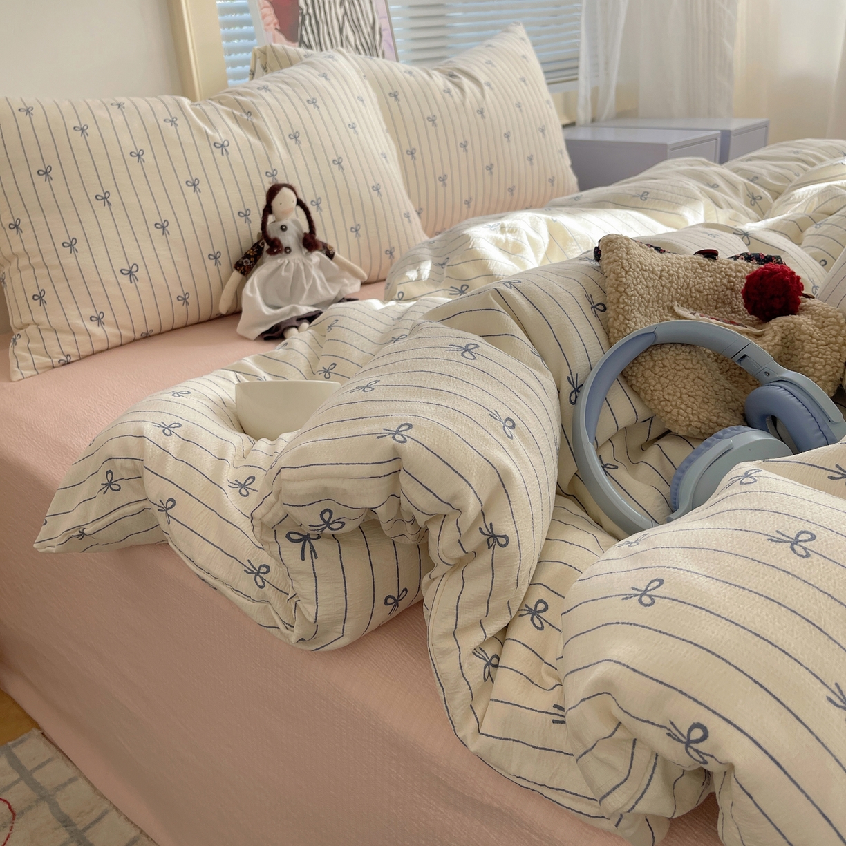 91家纺网 家纺一手货源 找家纺 繁花家居 2026新款木棉双层纱四件套 竖琴结语