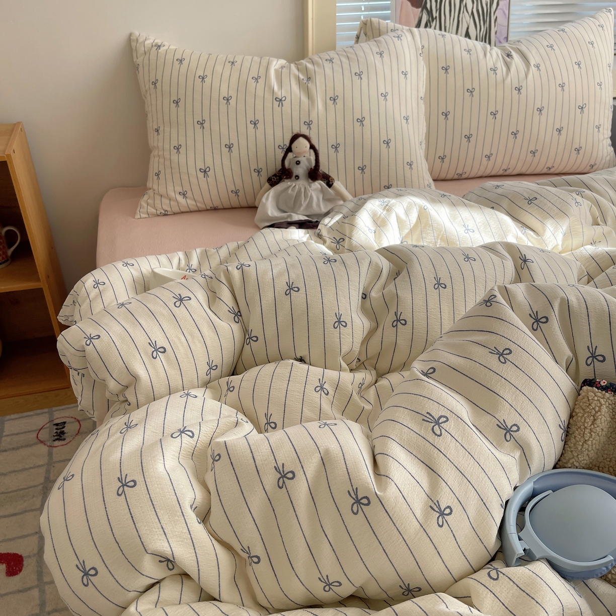 91家纺网 家纺一手货源 找家纺 繁花家居 2026新款木棉双层纱四件套 竖琴结语