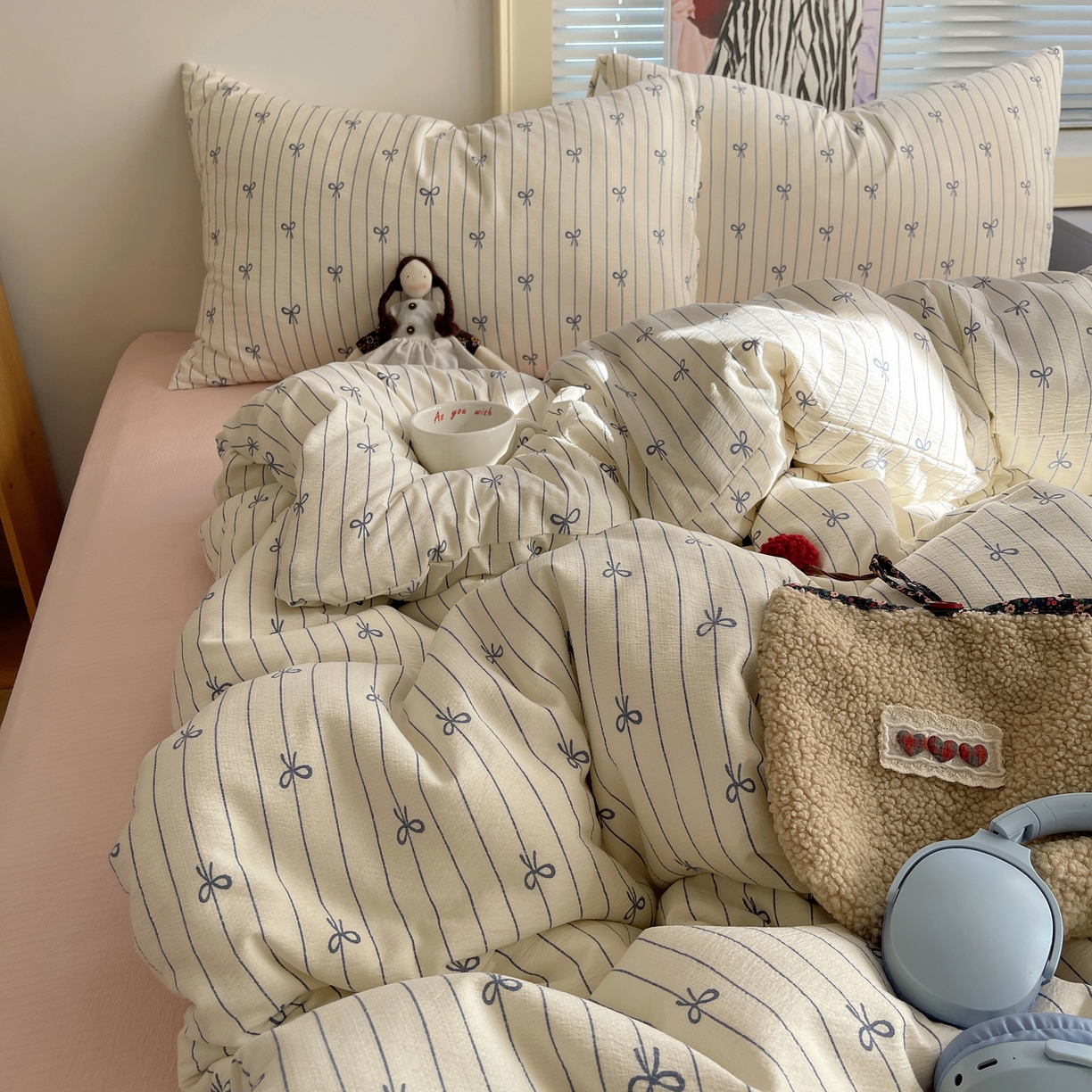 91家纺网 家纺一手货源 找家纺 繁花家居 2026新款木棉双层纱四件套 竖琴结语