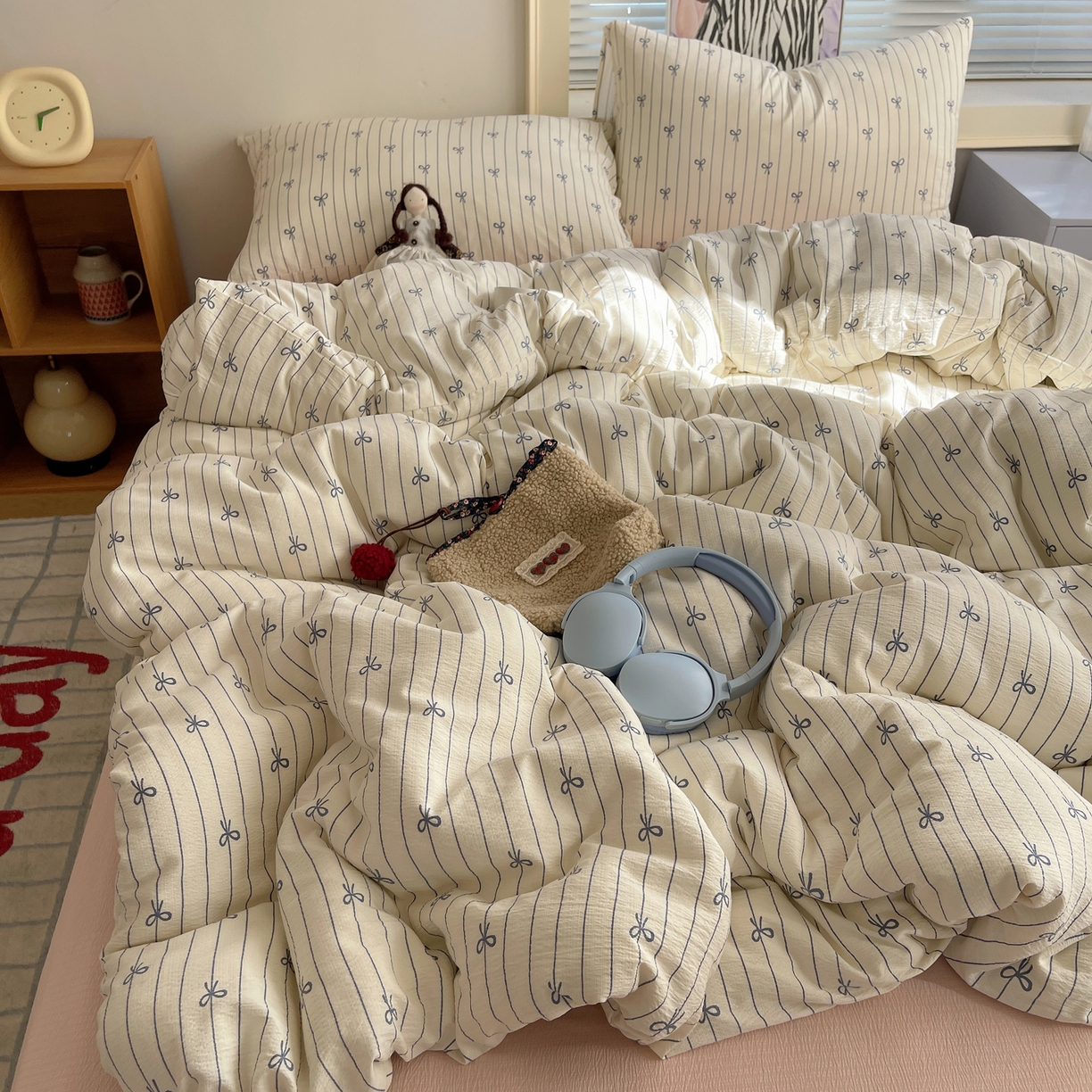 91家纺网 家纺一手货源 找家纺 繁花家居 2026新款木棉双层纱四件套 竖琴结语