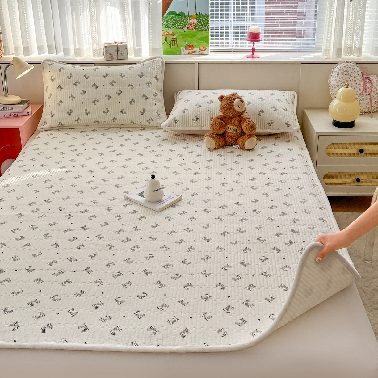 91家纺网 家纺一手货源 找家纺 （总）恒尚居 2026新款纯棉牛奶绒双拼床垫双面两用床褥垫夹棉床盖床褥垫-冬款四季通用-系列一