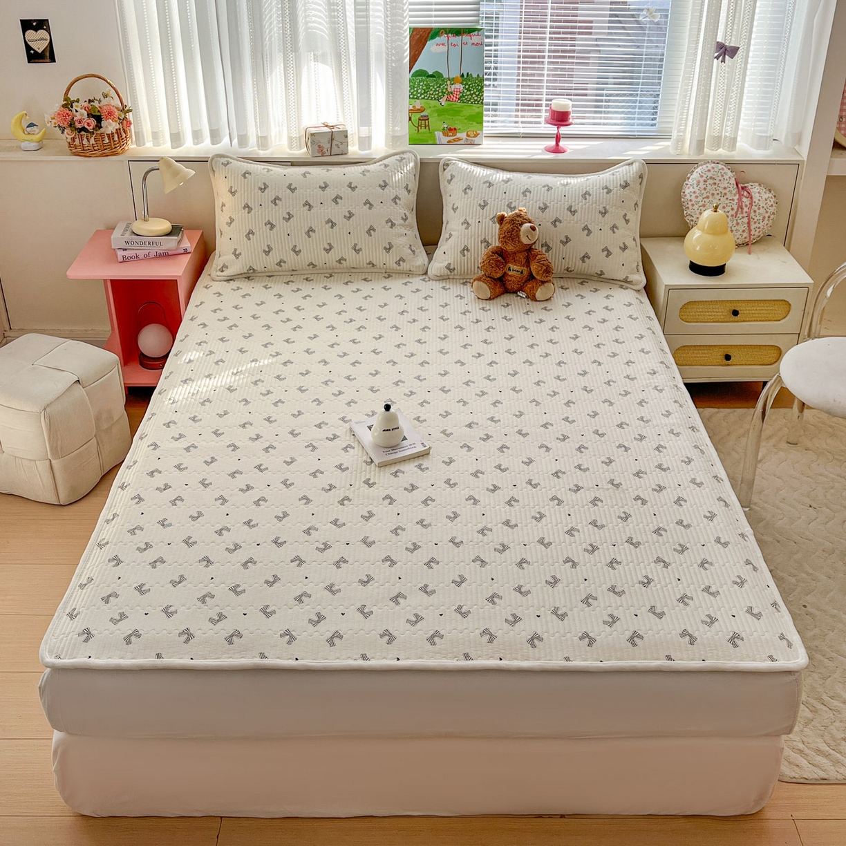 91家纺网 家纺一手货源 找家纺 （总）恒尚居 2026新款纯棉牛奶绒双拼床垫双面两用床褥垫夹棉床盖床褥垫-冬款四季通用-系列一