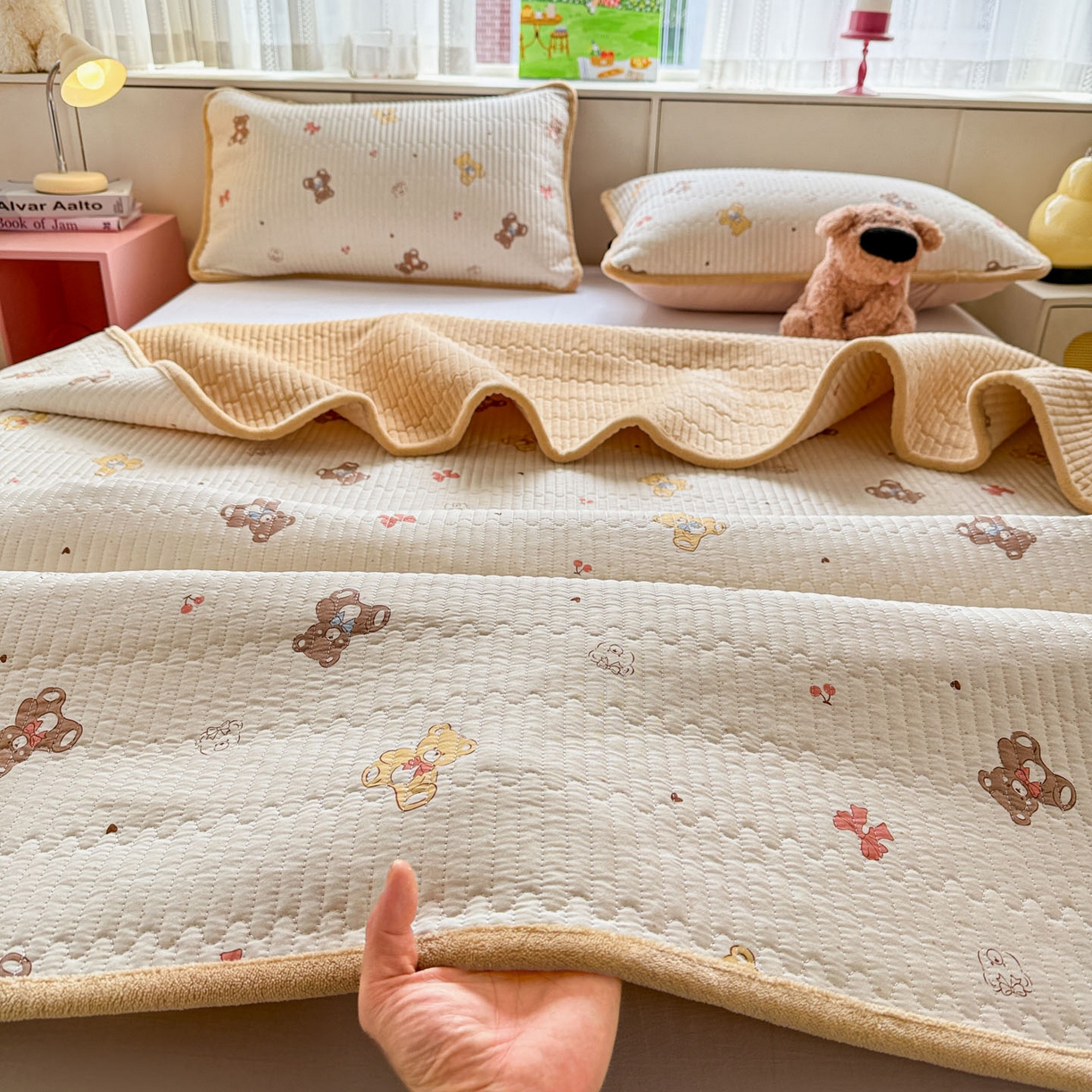 91家纺网 家纺一手货源 找家纺 （总）恒尚居 2026新款纯棉牛奶绒双拼床垫双面两用床褥垫夹棉床盖床褥垫-冬款四季通用-系列一