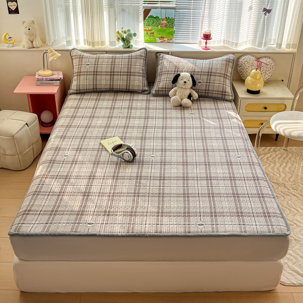 91家纺网 家纺一手货源 找家纺 恒尚居 2026新款纯棉牛奶绒双拼床垫双面两用床褥垫夹棉床盖床褥垫-冬款四季通用-系列一 宝莉格【A纯棉-B牛奶绒】