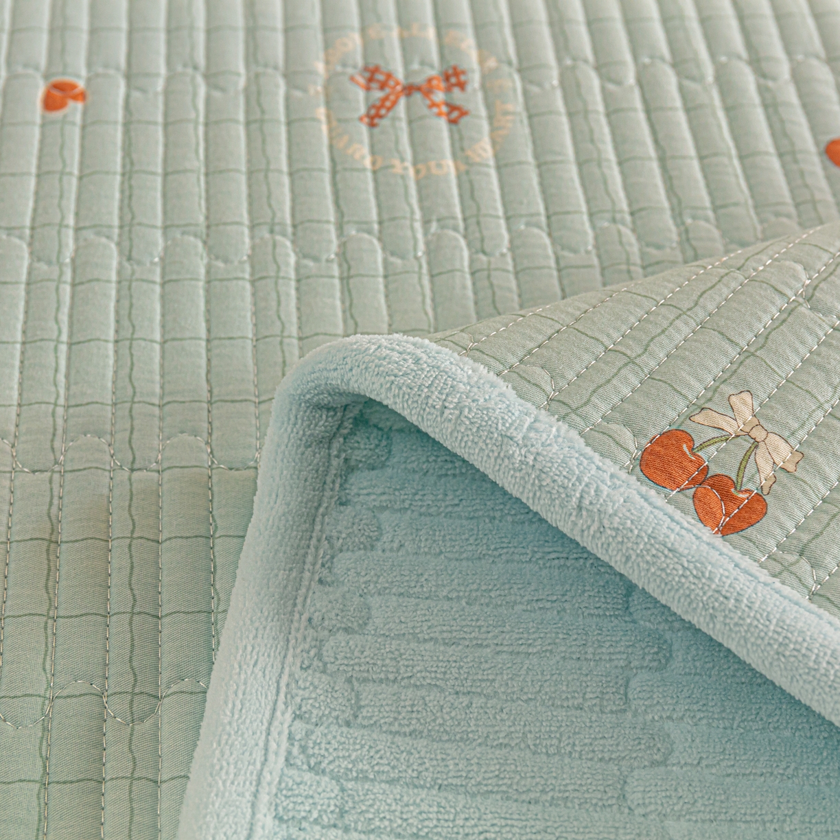 91家纺网 家纺一手货源 找家纺 恒尚居 2026新款纯棉牛奶绒双拼床垫双面两用床褥垫夹棉床盖床褥垫-冬款四季通用-系列一 蓝象【A纯棉-B牛奶绒】