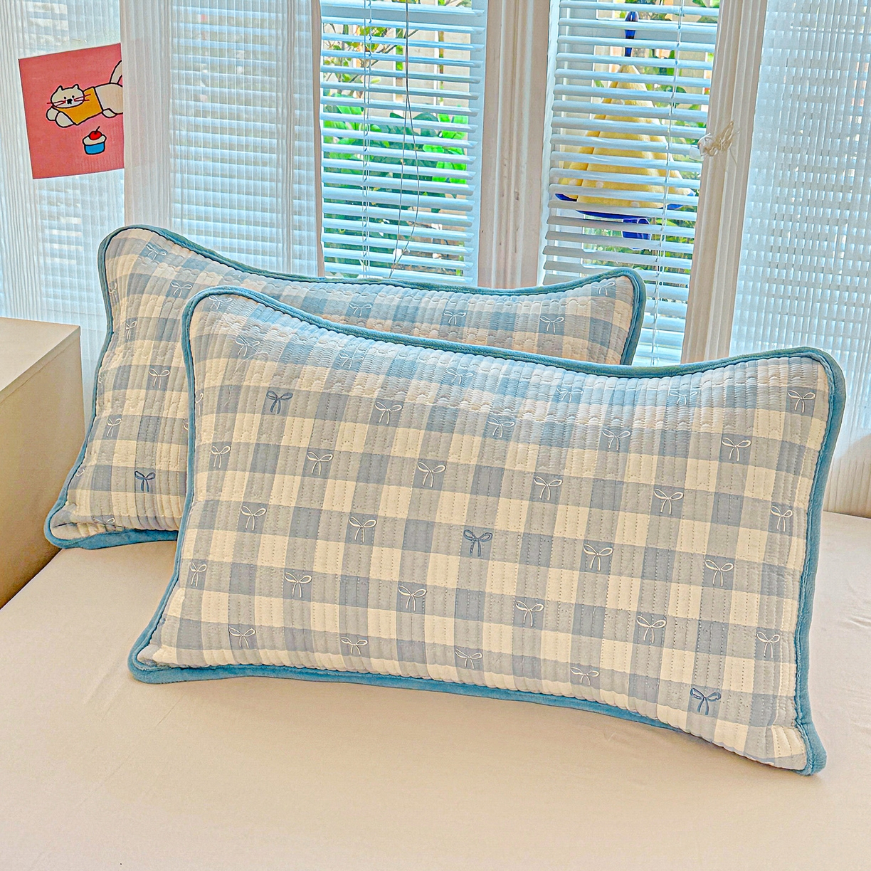 91家纺网 家纺一手货源 找家纺 恒尚居 2026新款纯棉牛奶绒双拼床垫双面两用床褥垫夹棉床盖床褥垫-冬款四季通用-系列一 青春兰【A纯棉-B牛奶绒】