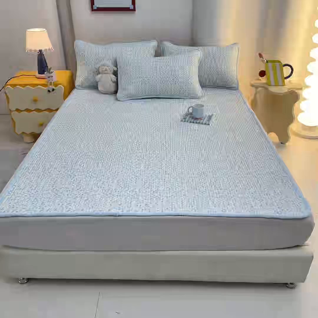 91家纺网 家纺一手货源 找家纺 恒尚居 2026新款纯棉牛奶绒双拼床垫双面两用床褥垫夹棉床盖床褥垫-冬款四季通用-系列一 雪兰【A纯棉-B牛奶绒】