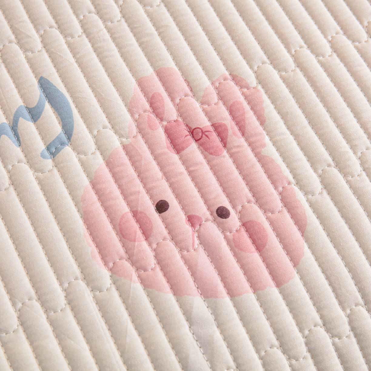 91家纺网 家纺一手货源 找家纺 恒尚居 2026新款纯棉牛奶绒双拼床垫双面两用床褥垫夹棉床盖床褥垫-冬款四季通用-系列一 樱桃粉兔【A纯棉-B牛奶绒】