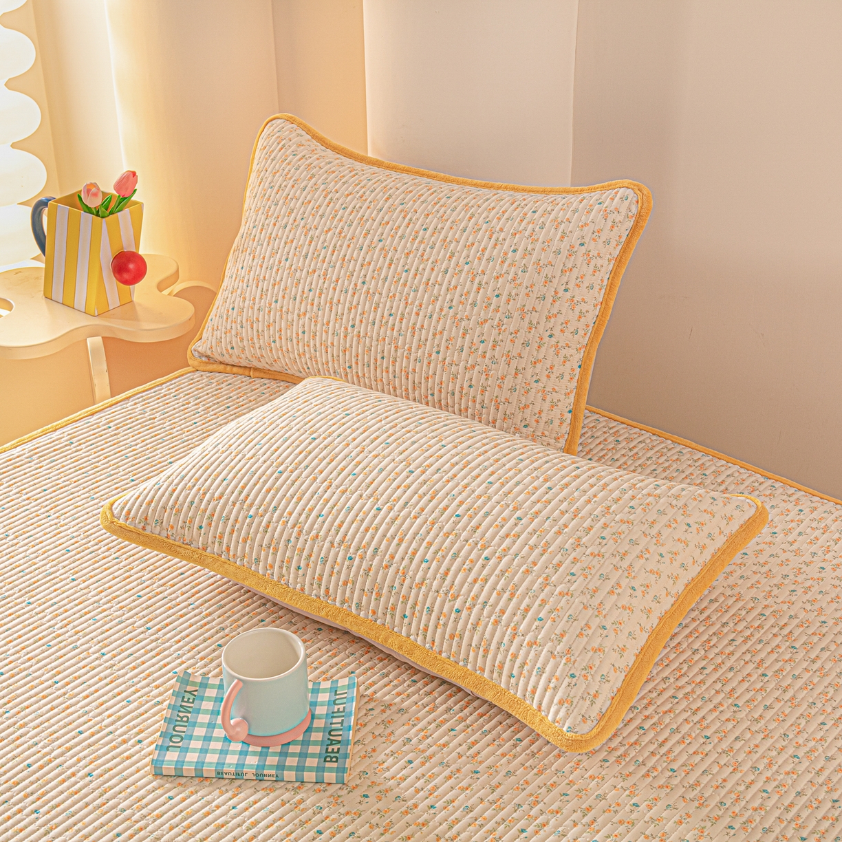 91家纺网 家纺一手货源 找家纺 恒尚居 2026新款纯棉牛奶绒双拼床垫双面两用床褥垫夹棉床盖床褥垫-冬款四季通用-系列一 雨果【A纯棉-B牛奶绒】