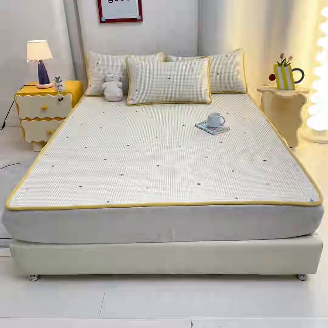 91家纺网 家纺一手货源 找家纺 恒尚居 2026新款纯棉牛奶绒双拼床垫双面两用床褥垫夹棉床盖床褥垫-冬款四季通用-系列一 雨果【A纯棉-B牛奶绒】