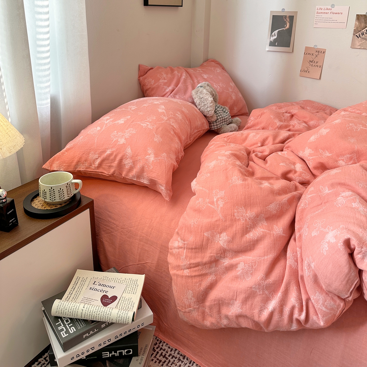 91家纺网 家纺一手货源 找家纺 艾咪-Amy ntmy 2026新款法式复古风全棉色织提花四件套-素雅 素雅橙