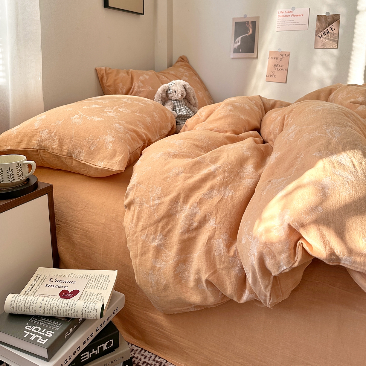 91家纺网 家纺一手货源 找家纺 艾咪-Amy ntmy 2026新款法式复古风全棉色织提花四件套-素雅 素雅黄