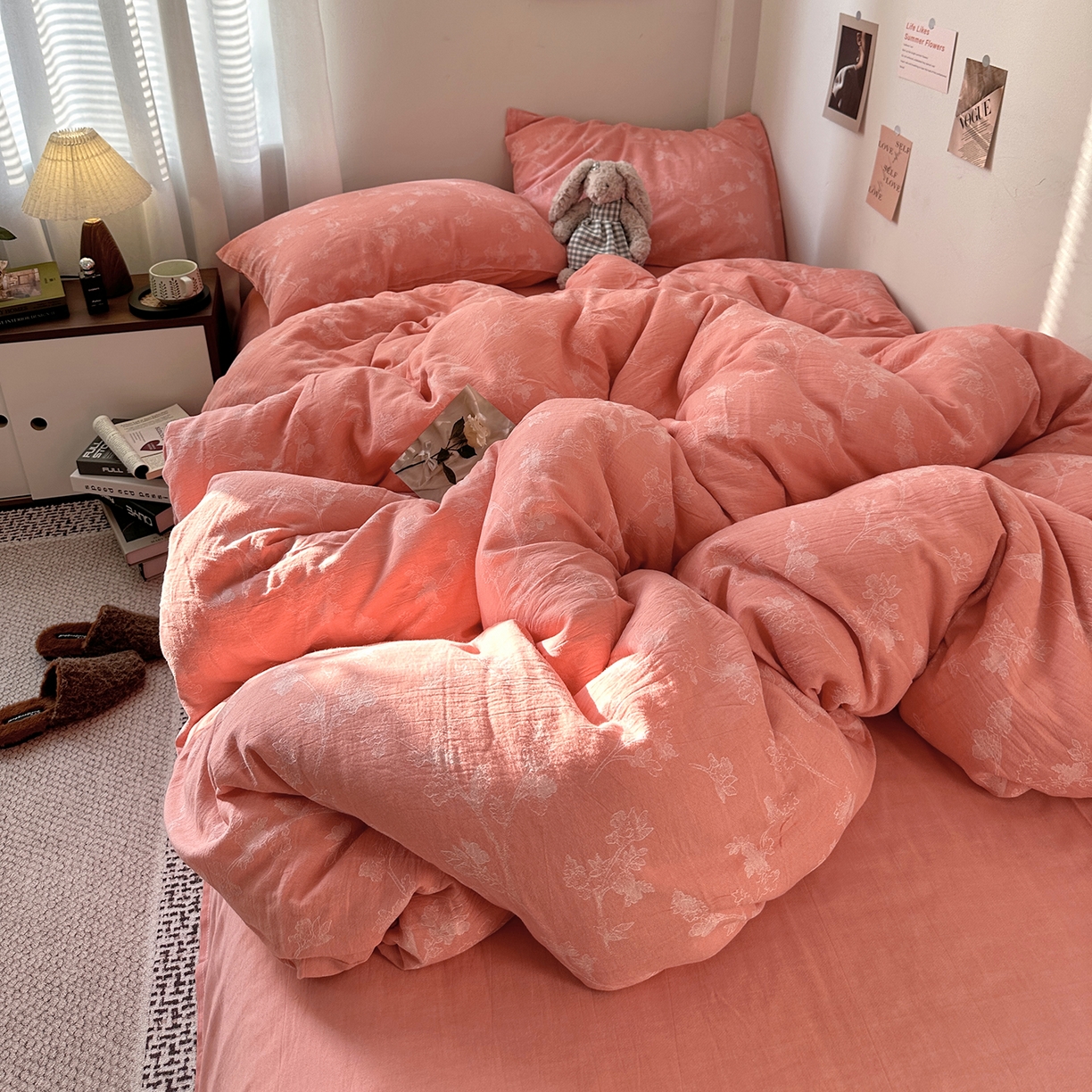 91家纺网 家纺一手货源 找家纺 （总）艾咪-Amy ntmy 2026新款法式复古风全棉色织提花四件套-素雅