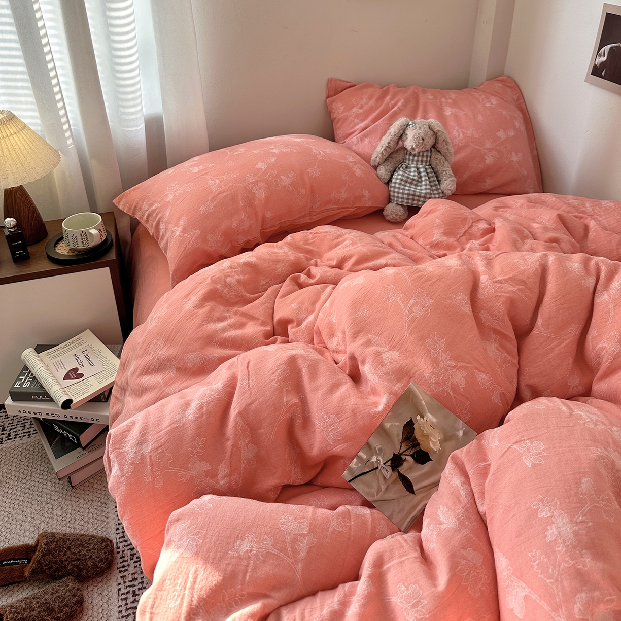 91家纺网 家纺一手货源 找家纺 （总）艾咪-Amy ntmy 2026新款法式复古风全棉色织提花四件套-素雅