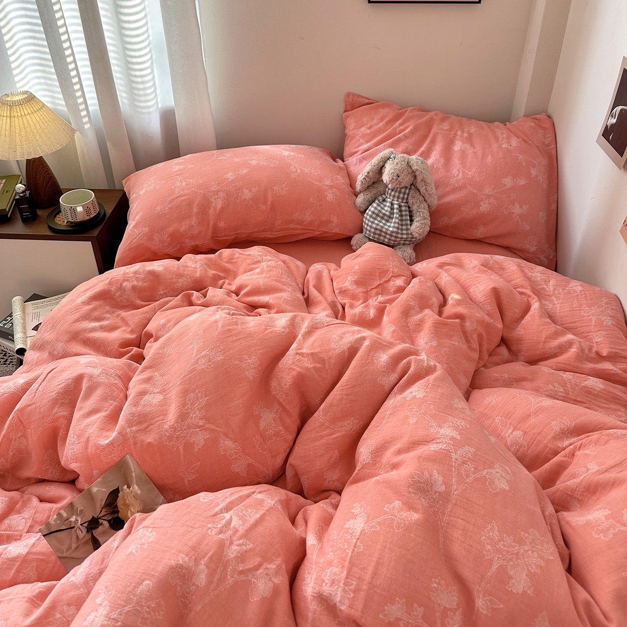 91家纺网 家纺一手货源 找家纺 （总）艾咪-Amy ntmy 2026新款法式复古风全棉色织提花四件套-素雅