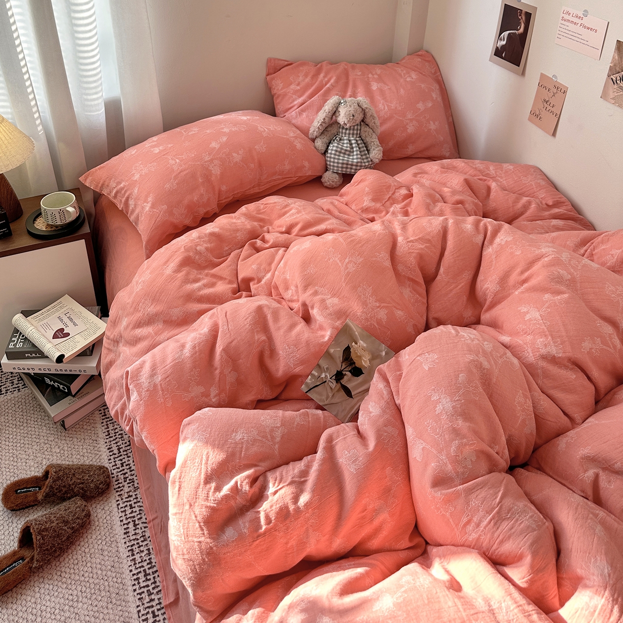 91家纺网 家纺一手货源 找家纺 （总）艾咪-Amy ntmy 2026新款法式复古风全棉色织提花四件套-素雅