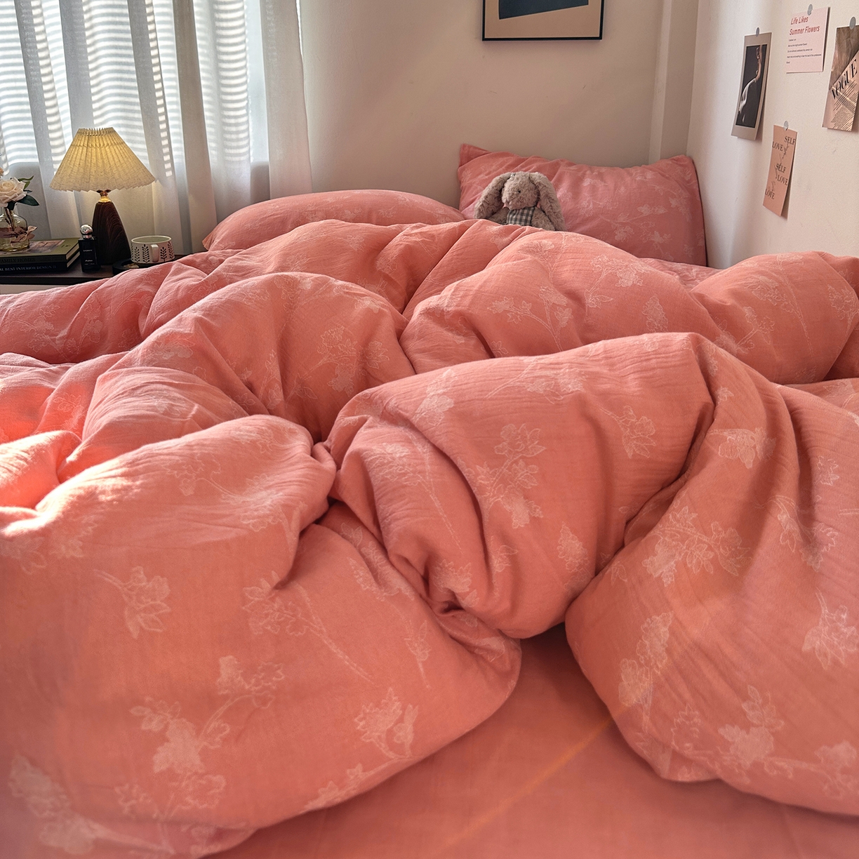 91家纺网 家纺一手货源 找家纺 艾咪-Amy ntmy 2026新款法式复古风全棉色织提花四件套-素雅 素雅橙