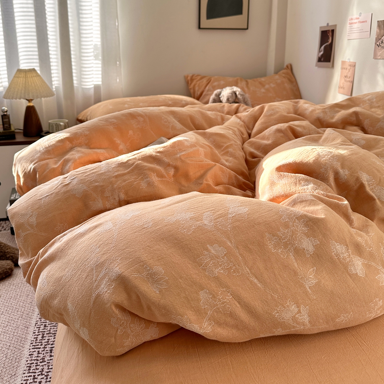 91家纺网 家纺一手货源 找家纺 艾咪-Amy ntmy 2026新款法式复古风全棉色织提花四件套-素雅 素雅黄