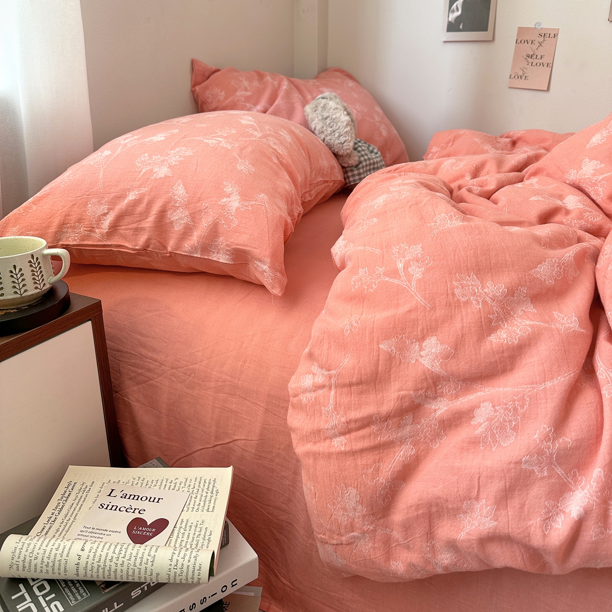 91家纺网 家纺一手货源 找家纺 艾咪-Amy ntmy 2026新款法式复古风全棉色织提花四件套-素雅 素雅橙