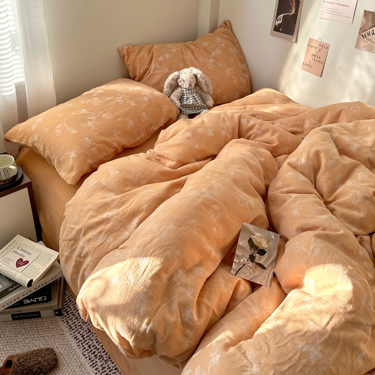 91家纺网 家纺一手货源 找家纺 艾咪-Amy ntmy 2026新款法式复古风全棉色织提花四件套-素雅 素雅黄