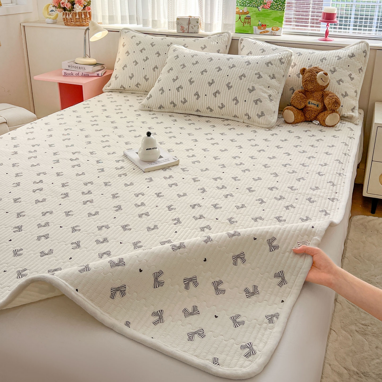 91家纺网 家纺一手货源 找家纺 （总）恒尚居 2026新款纯棉牛奶绒双拼床垫双面两用床褥垫夹棉床盖床褥垫-冬款四季通用-系列二