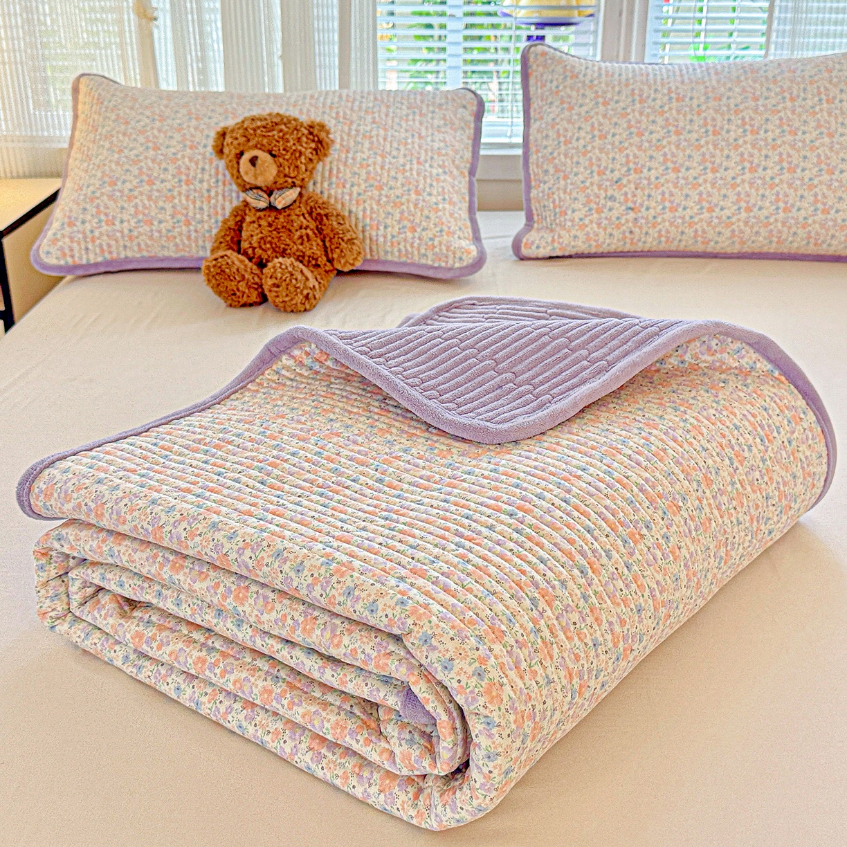 91家纺网 家纺一手货源 找家纺 （总）恒尚居 2026新款纯棉牛奶绒双拼床垫双面两用床褥垫夹棉床盖床褥垫-冬款四季通用-系列二