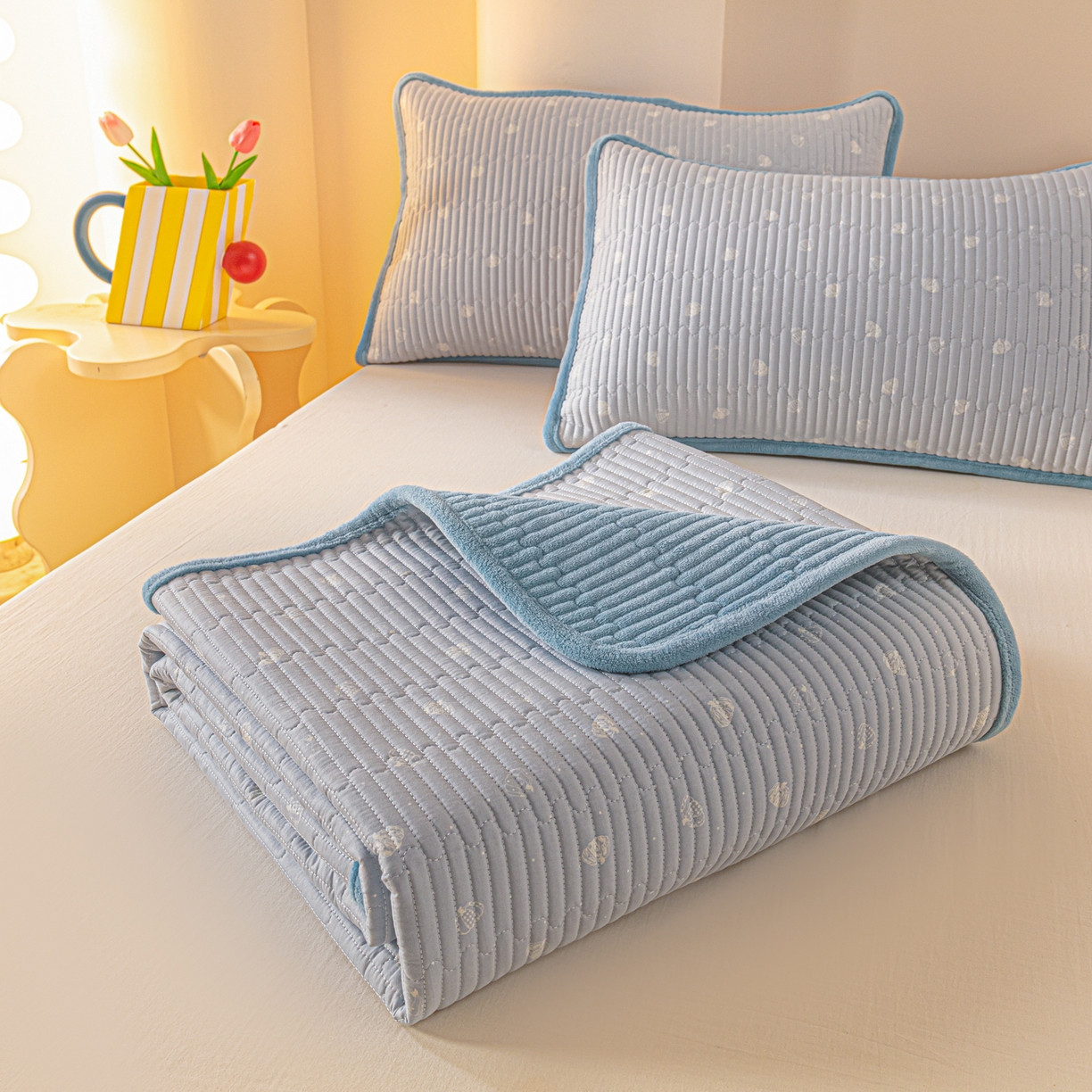 91家纺网 家纺一手货源 找家纺 （总）恒尚居 2026新款纯棉牛奶绒双拼床垫双面两用床褥垫夹棉床盖床褥垫-冬款四季通用-系列二