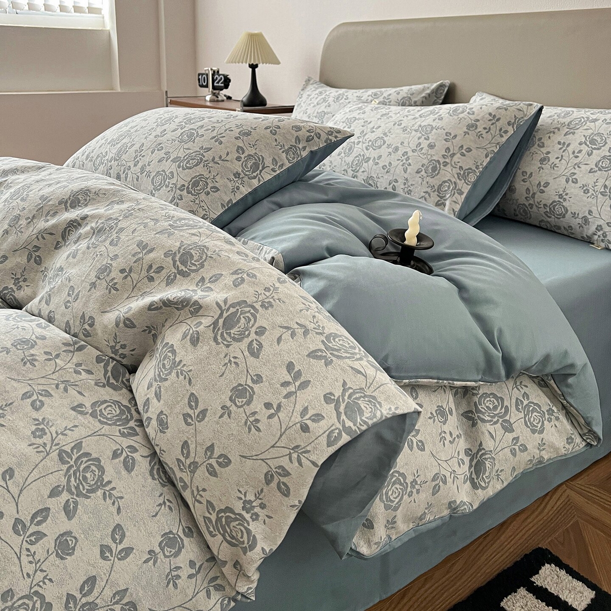 91家纺网 家纺一手货源 找家纺 锦彩家居 2026新款全棉色织大提花四件套-南法假日系列（提供买家秀） 知遇-蓝