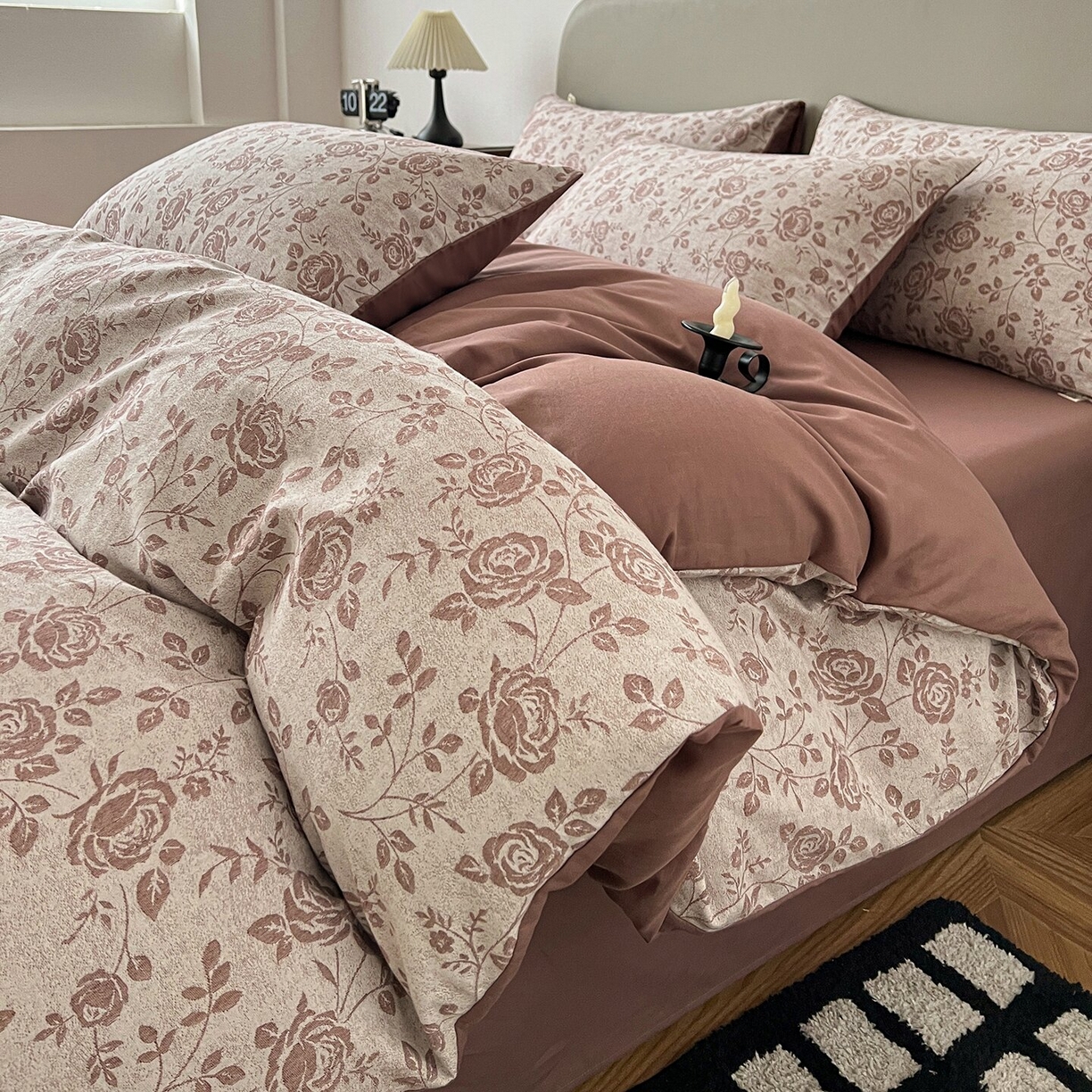 91家纺网 家纺一手货源 找家纺 锦彩家居 2026新款全棉色织大提花四件套-南法假日系列（提供买家秀） 知遇-暖橘