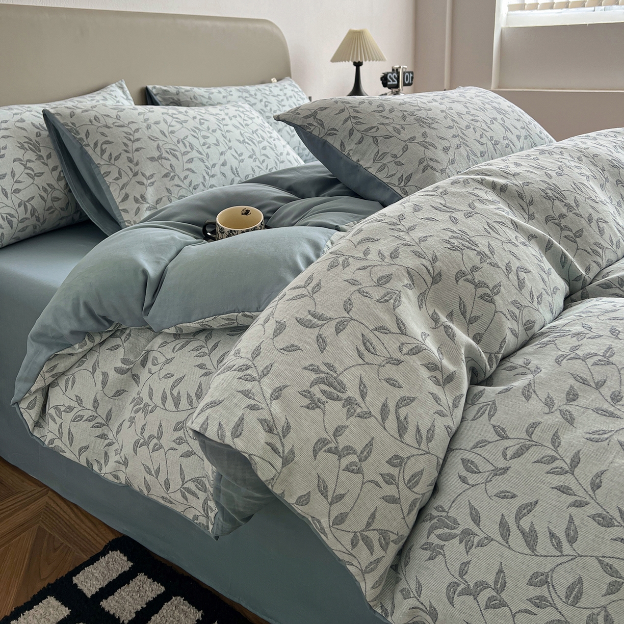 91家纺网 家纺一手货源 找家纺 （总）锦彩家居 2026新款全棉色织三层大提花四件套-花漫辞系列（提供买家秀）