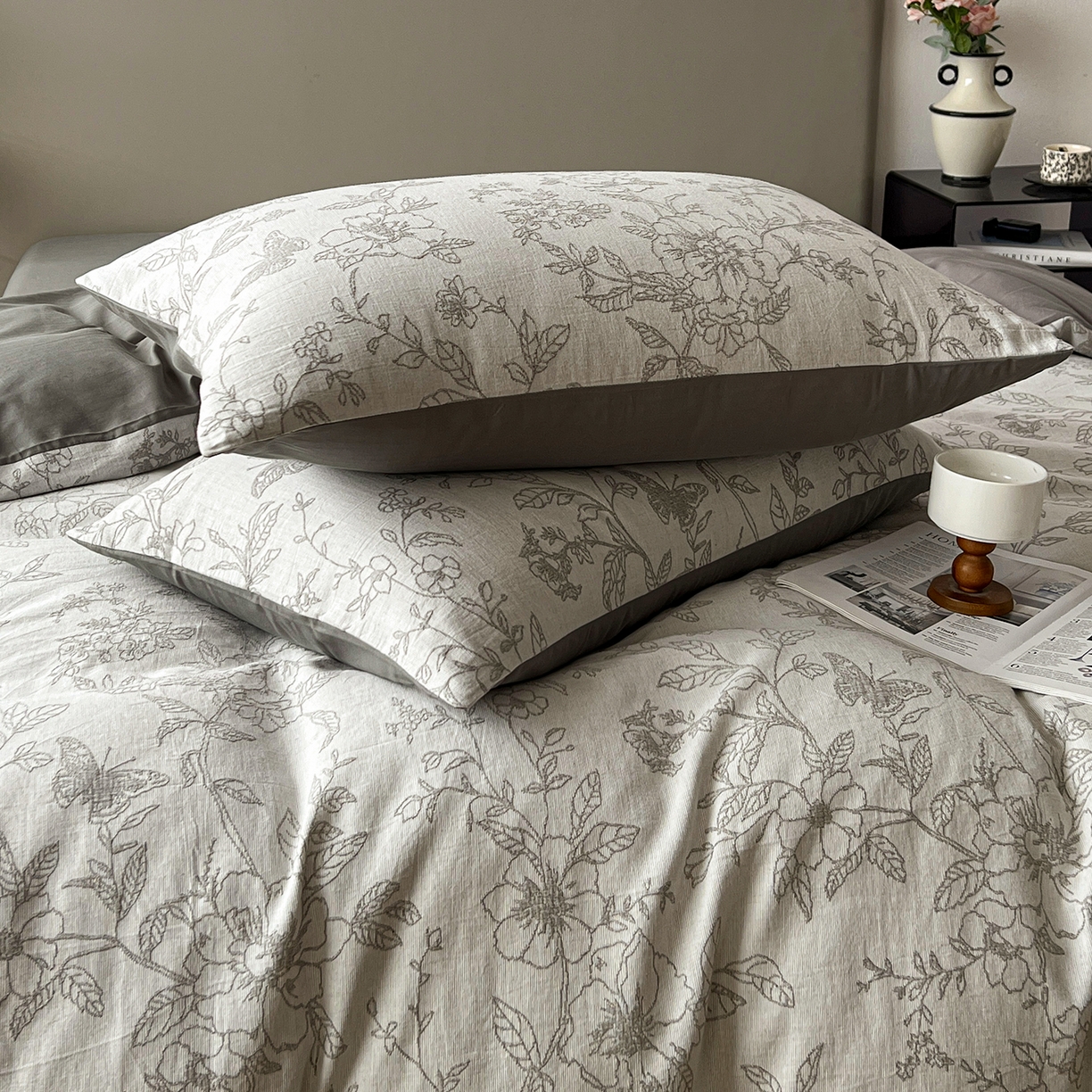 91家纺网 家纺一手货源 找家纺 （总）锦彩家居 2026新款全棉色织三层大提花四件套-花漫辞系列（提供买家秀）