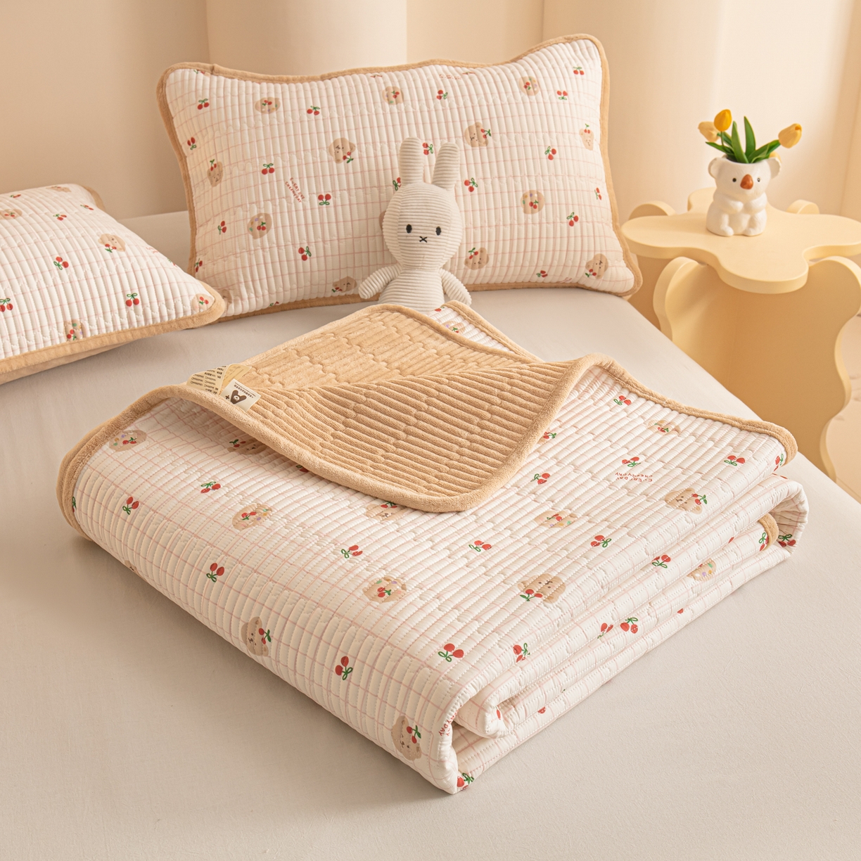 91家纺网 家纺一手货源 找家纺 （总）恒尚居 2026新款纯棉牛奶绒双拼床垫双面两用床褥垫夹棉床盖床褥垫-冬款四季通用-系列二