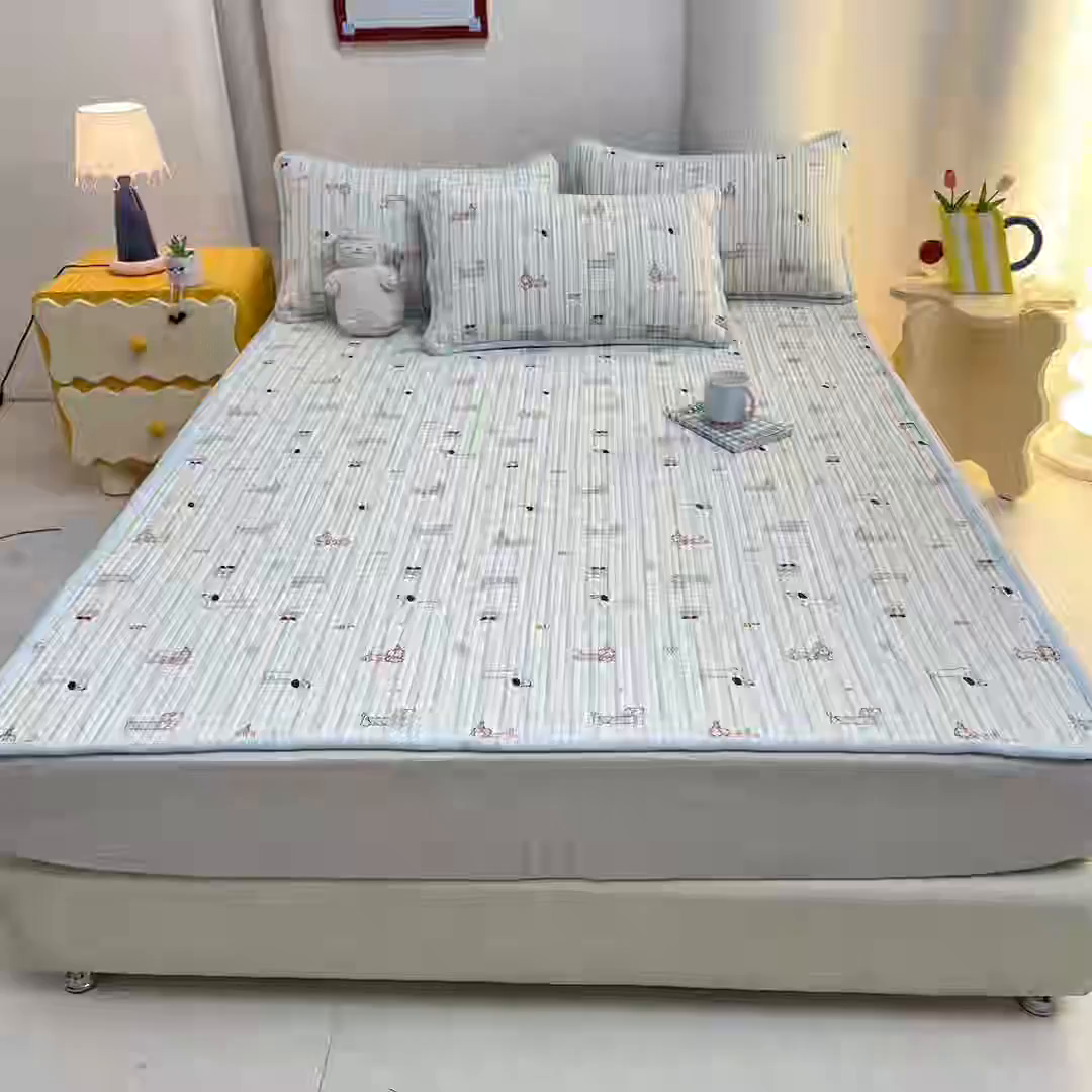 91家纺网 家纺一手货源 找家纺 恒尚居 2026新款纯棉牛奶绒双拼床垫双面两用床褥垫夹棉床盖床褥垫-冬款四季通用-系列二 机灵旺仔【A纯棉-B牛奶绒】