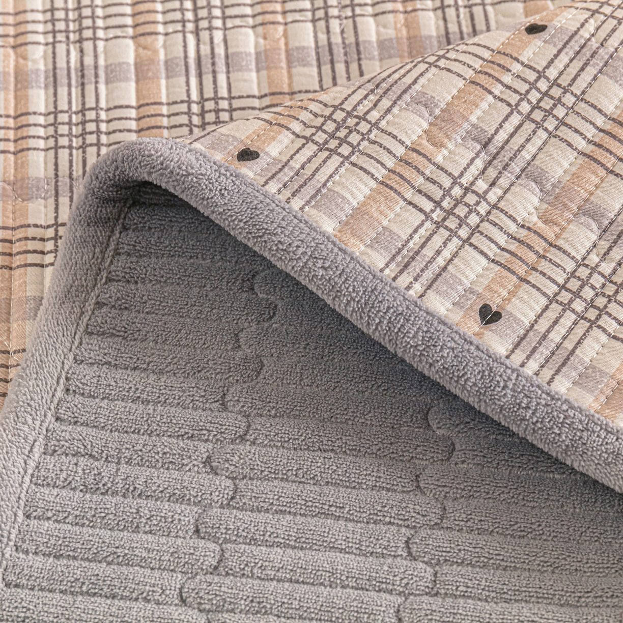 91家纺网 家纺一手货源 找家纺 恒尚居 2026新款纯棉牛奶绒双拼床垫双面两用床褥垫夹棉床盖床褥垫-冬款四季通用-系列二 简格调【A纯棉-B牛奶绒】