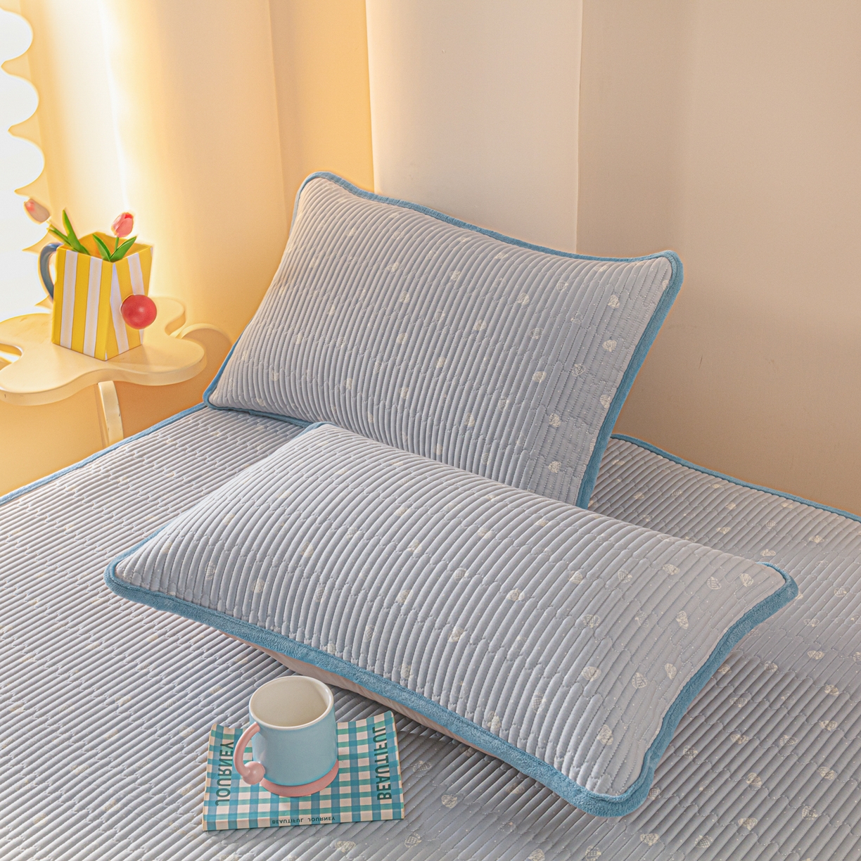 91家纺网 家纺一手货源 找家纺 恒尚居 2026新款纯棉牛奶绒双拼床垫双面两用床褥垫夹棉床盖床褥垫-冬款四季通用-系列二 南瓜点点【A纯棉-B牛奶绒】